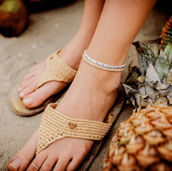 anklet - Lotus and Luna Seed Bead Anklets - Girl Intuitive - Lotus and Luna -