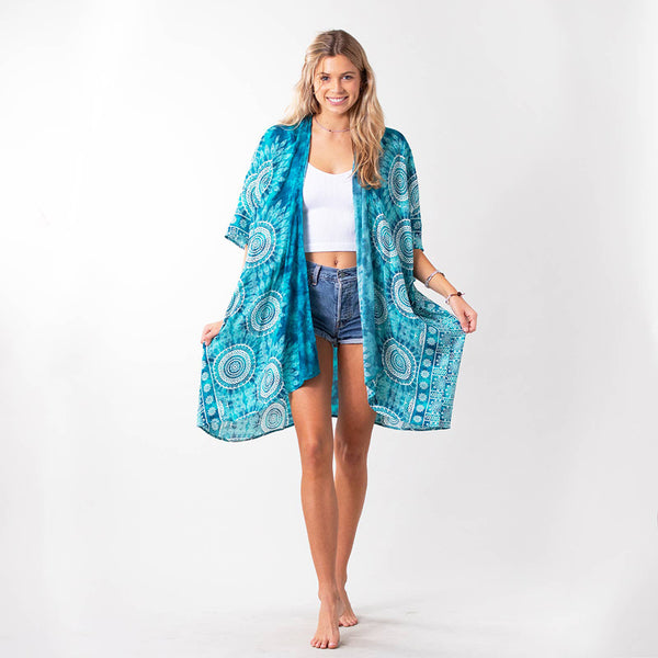 Kimono - Lotus and Luna Bimini Mandala Swim Cover Up - Girl Intuitive - Lotus and Luna -