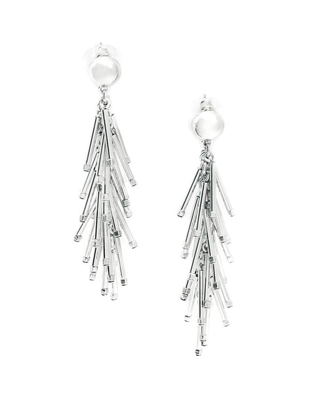 earrings - Metal Cascading Fringe Drop Earrings - Girl Intuitive - Zenzii - Silver