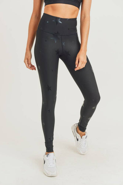 Leggings - Mono B Black Star Foil Highwaist Leggings - Girl Intuitive - Mono B -