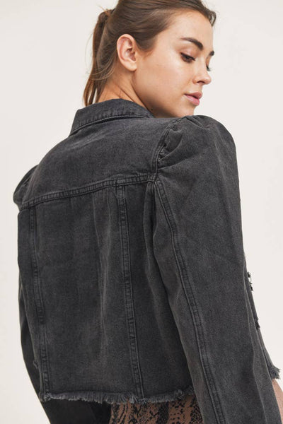 Jacket - Mono B Cropped Distressed Denim Jacket - Girl Intuitive - Mono B -