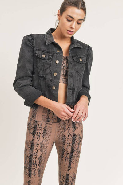 Jacket - Mono B Cropped Distressed Denim Jacket - Girl Intuitive - Mono B -