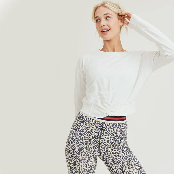 Sweatshirts - Mono B Pigment-Dyed Twist-Front Terry Cotton Pullover - Girl Intuitive - Mono B -