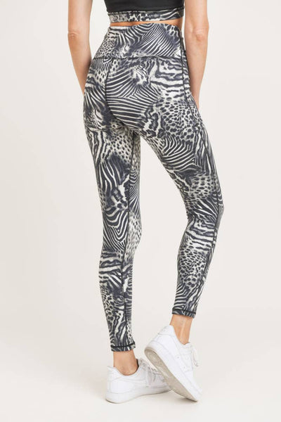 Leggings - Mono B Safari Print Highwaist Leggings - Girl Intuitive - Mono B -