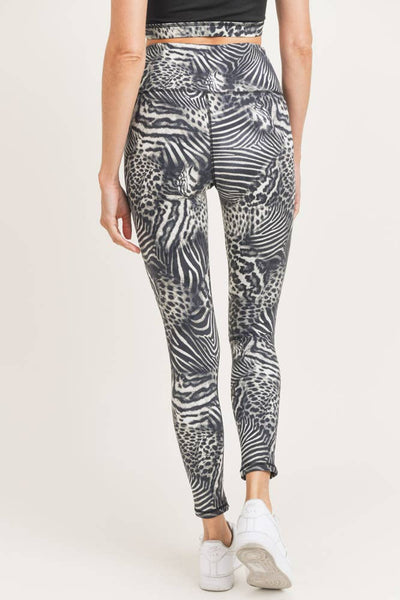 Leggings - Mono B Safari Print Highwaist Leggings - Girl Intuitive - Mono B -