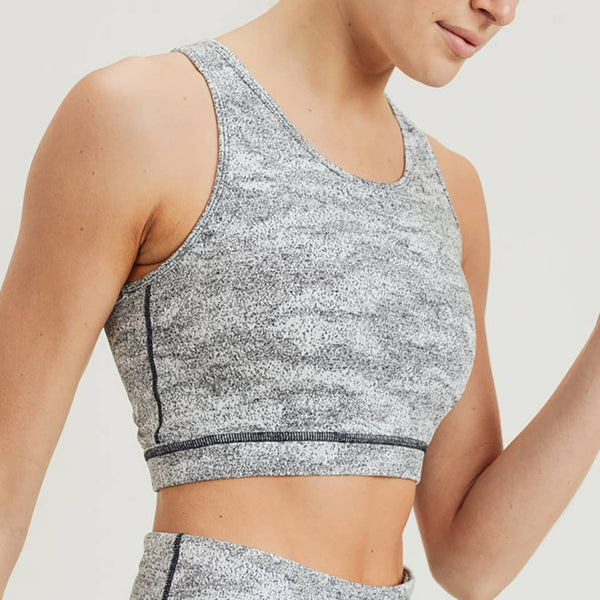 Sports Bra - Mono B Sandstorm Print Lattice Racerback Sports Bra - Girl Intuitive - Mono B -