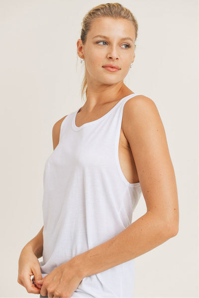 Top - Mono B Strap-Back Longline Tank Top - Girl Intuitive - Mono B -