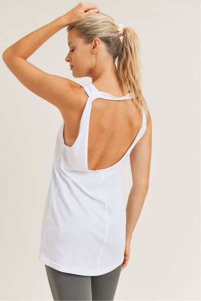 Top - Mono B Strap-Back Longline Tank Top - Girl Intuitive - Mono B -