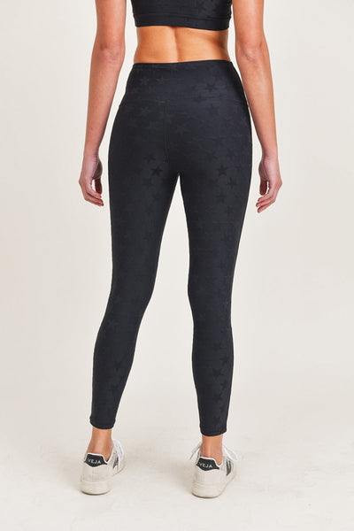 Lycra-Blend Black High Waist Leggings, Mono B