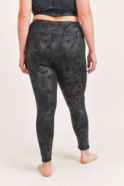 Leggings - Mono B PLUS Camo Holographic Microdot Foil Highwaist Leggings - Girl Intuitive - Mono B -