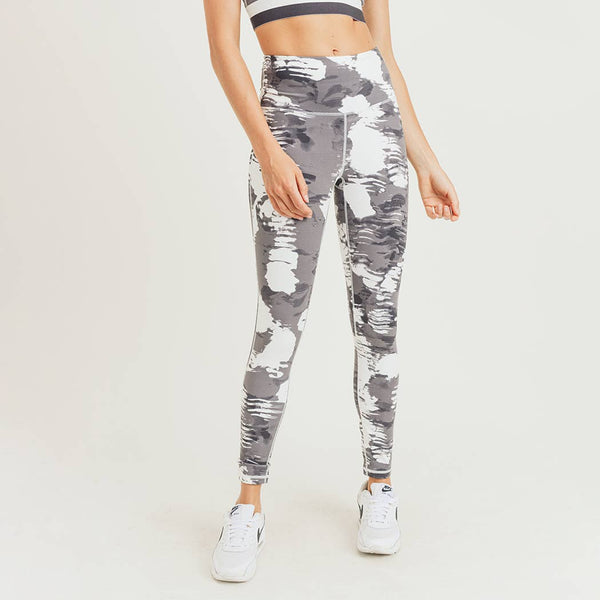 Leggings - Mono B White Clouds Print Highwaist Leggings - Girl Intuitive - Mono B -