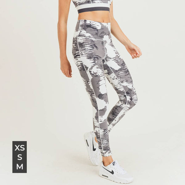 Leggings - Mono B White Clouds Print Highwaist Leggings - Girl Intuitive - Mono B -
