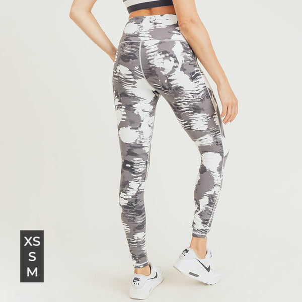 Leggings - Mono B White Clouds Print Highwaist Leggings - Girl Intuitive - Mono B -