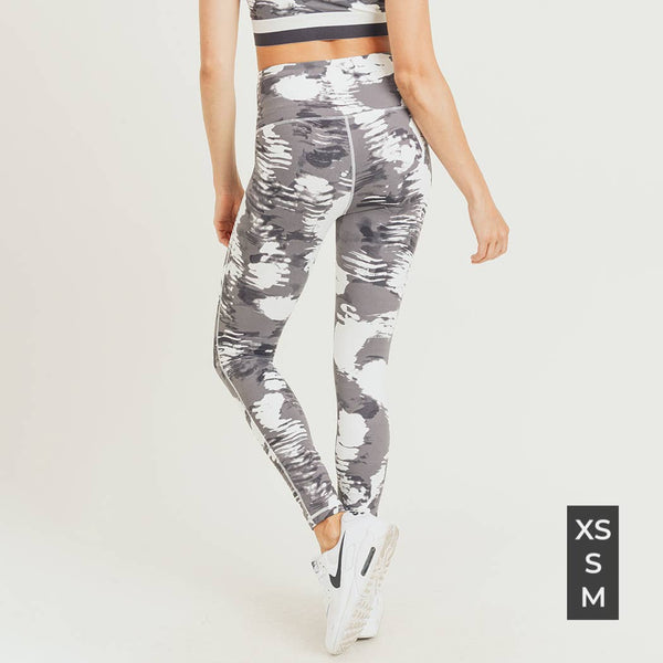 Leggings - Mono B White Clouds Print Highwaist Leggings - Girl Intuitive - Mono B -