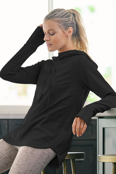 Top - Mono B Active Hoodie Top with Thumbholes - Girl Intuitive - Mono B -