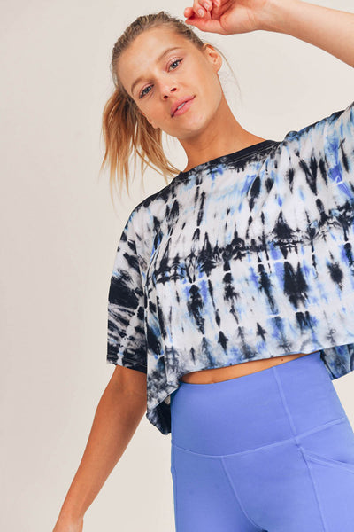 Top - Mono B Cropped Tiger Tie-Dye Boxy Tee - Girl Intuitive - Mono B -