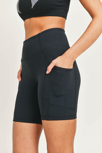 Leggings - Mono B Essential Highwaist Pocket Biker Shorts - Girl Intuitive - Mono B -