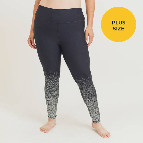Leggings - Mono B Plus Metallic Raindrop Foil Highwaist Leggings - Girl Intuitive - Mono B -