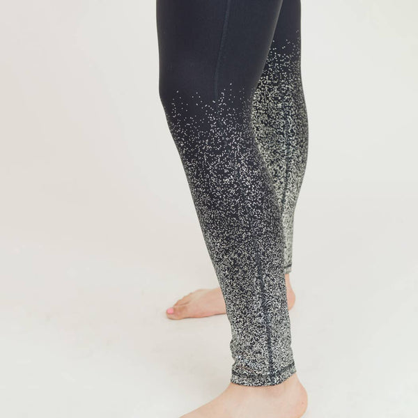 Leggings - Mono B Plus Metallic Raindrop Foil Highwaist Leggings - Girl Intuitive - Mono B -