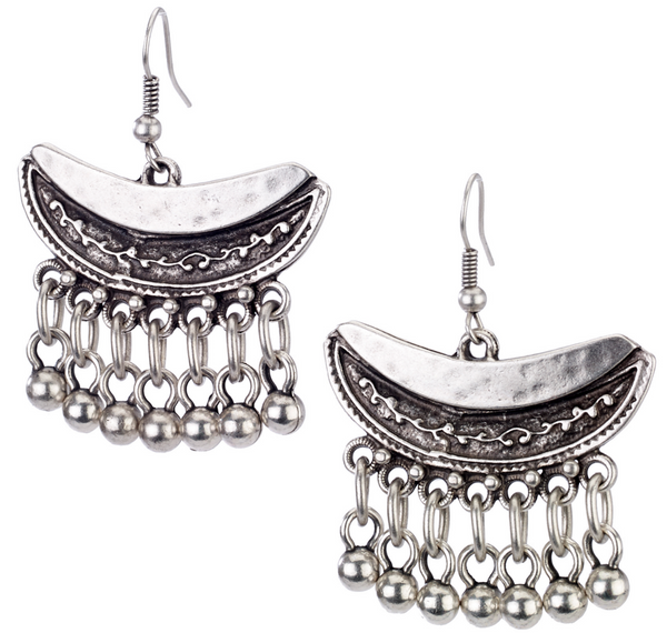 earrings - Moon Dangle Fringe Earrings - Girl Intuitive - Island Imports -