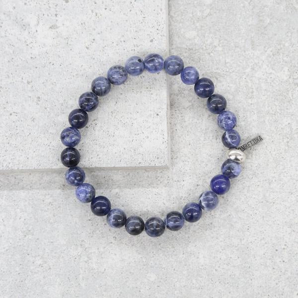 Men - Galaxy Sodalite Beaded Bracelet with Silver Ox - Girl Intuitive - Ettika -