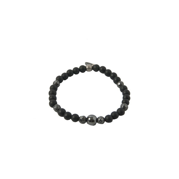 Men - Mens Iron Ire Bracelet in Onyx and Antique Silver - Girl Intuitive - Ettika -
