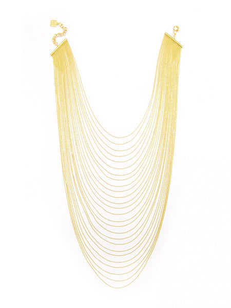 Necklace - Multi-Row Chain Layered Necklace - Girl Intuitive - Zenzii - Gold