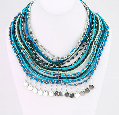 Necklace - Multi Strand Bib Necklace - Girl Intuitive - Island Imports -