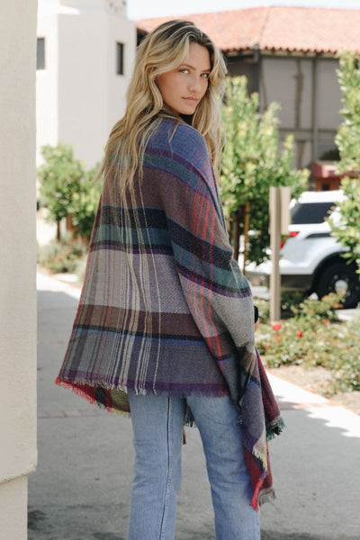 Scarves - Multicolor Plaid Pocket Ruana - Girl Intuitive - Leto -