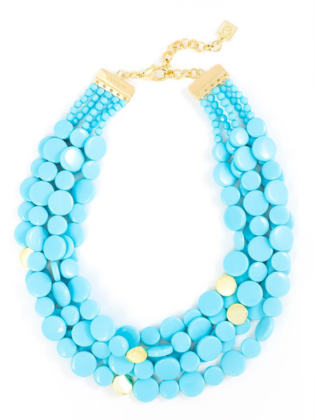 Necklace - Oh My Dots! Beaded Necklace - Girl Intuitive - Zenzii - Light Blue