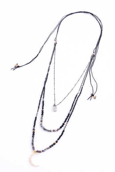 Necklace - Nakamol Crescent Moon Adjustable Layered Necklace - Girl Intuitive - Nakamol -