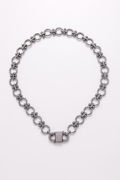 Necklace - Nakamol Gunmetal Statement Chain Necklace - Girl Intuitive - Nakamol -