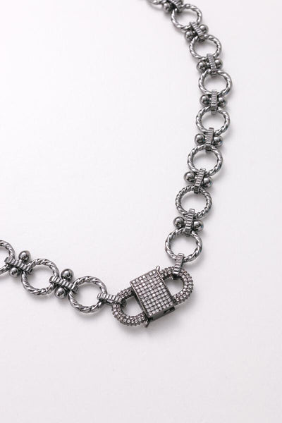 Necklace - Nakamol Gunmetal Statement Chain Necklace - Girl Intuitive - Nakamol -