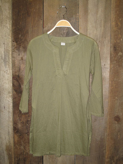 Tunic - Solid Colors Cotton Tunic Tops - Girl Intuitive - Nusantara - S / Green