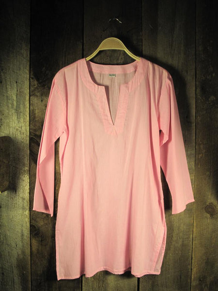 Tunic - Solid Colors Cotton Tunic Tops - Girl Intuitive - Nusantara - S / Peach