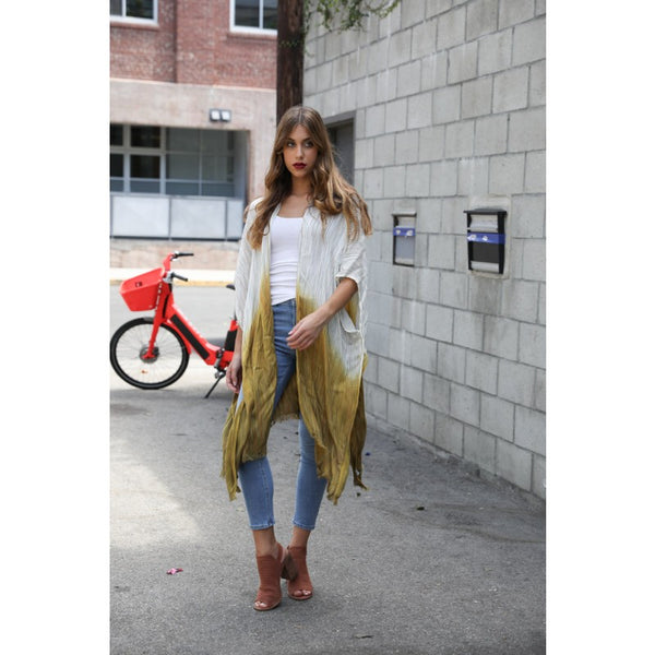 Kimono - Ombre Vertical Stitched Boho Kimono - Girl Intuitive - Leto -