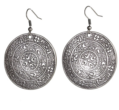 earrings - Engraved Disc Earrings - Girl Intuitive - Island Imports -