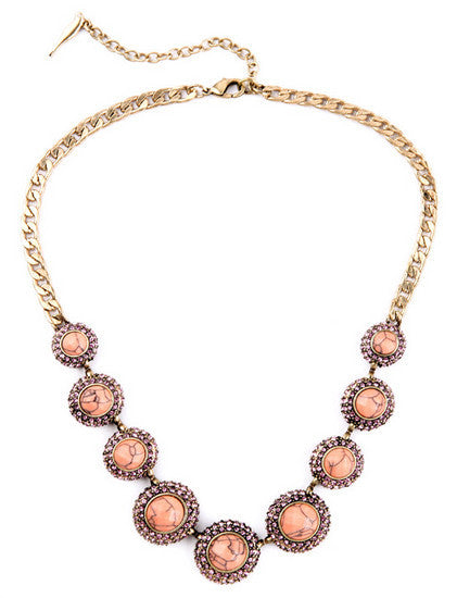 Necklace - Peachy Statement Necklace - Girl Intuitive - Girl Intuitive -