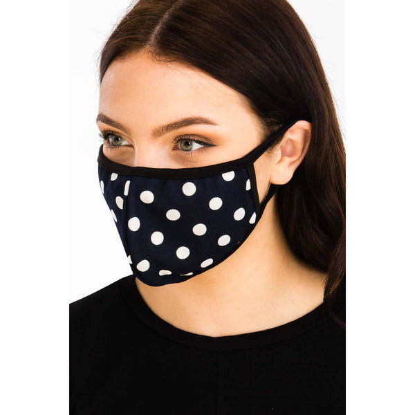 Mask - Reusable Face Mask Polka Dot Print - Girl Intuitive - Vibrato Clothing -