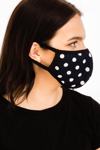 Mask - Reusable Face Mask Polka Dot Print - Girl Intuitive - Vibrato Clothing -