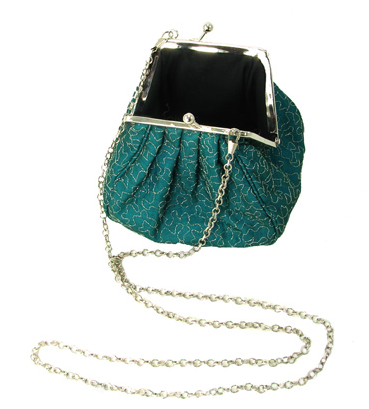 Bags - Recycled Sari Evening Kisslock Handbag - Girl Intuitive - WorldFinds -