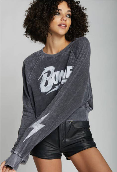 Sweatshirts - Recycled Karma Bowie Bold Long Sleeve Crop Sweatshirt - Girl Intuitive - Recycled Karma -