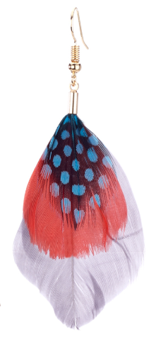 earrings - Colorful Feather Earrings - Girl Intuitive - Island Imports - Red