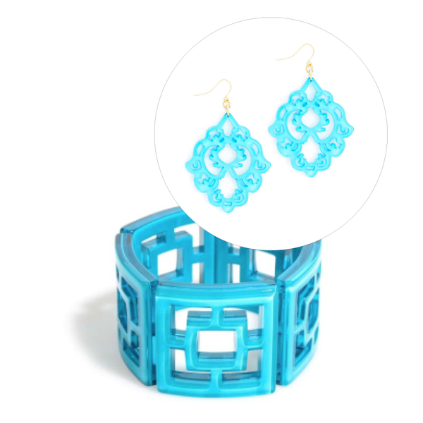 earrings - Resin Jewelry Gift Set Neon Blue - Girl Intuitive - Zenzii -