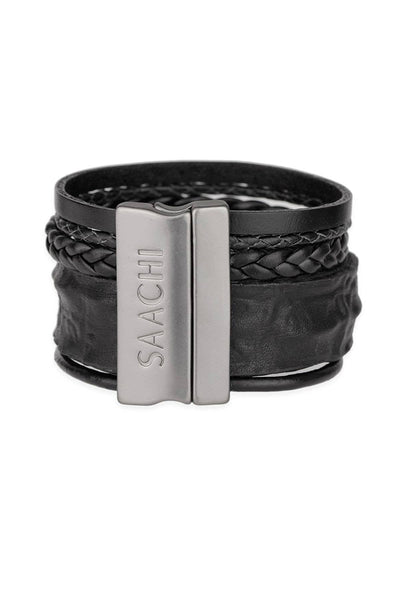 bracelet - SAACHI Harley Braided Multi Strand Leather Bracelet - Girl Intuitive - SAACHI -