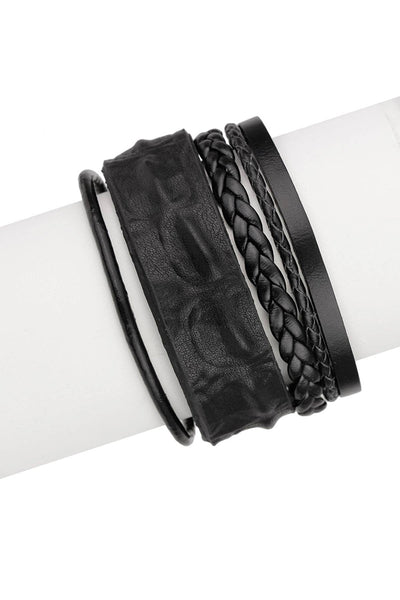 bracelet - SAACHI Harley Braided Multi Strand Leather Bracelet - Girl Intuitive - SAACHI -