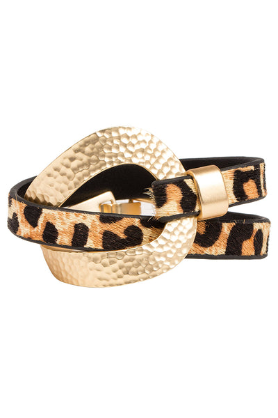 bracelet - SAACHI Wild Loop Leather Bracelet Leopard - Girl Intuitive - SAACHI -