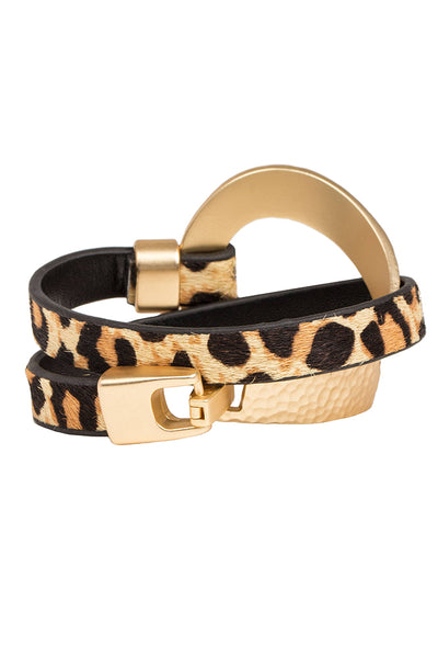 bracelet - SAACHI Wild Loop Leather Bracelet Leopard - Girl Intuitive - SAACHI -