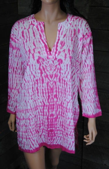 Tunic - Shibori Dyed Tunic Pink - Girl Intuitive - Nusantara -