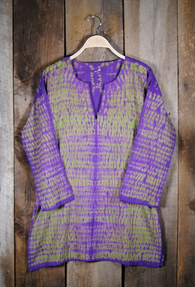 Tunic - Shibori Dyed Tunic Purple - Girl Intuitive - Nusantara -